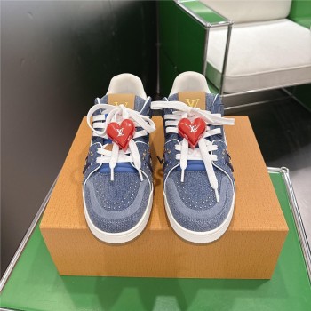 루이*통 LV Trainer 데님 스니커즈 농구화 스타일 운동화